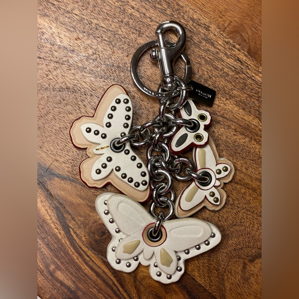 COACH Butterfly Cluster Leather w/Stud Detail